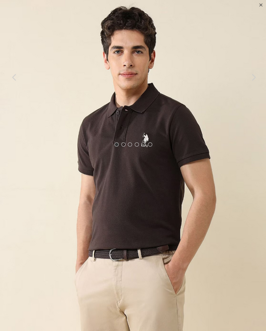 Men Slim Fit Polo T-Shirt with Logo Embroidery