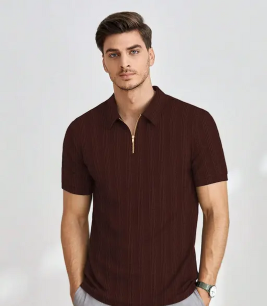 KRIGDU Stylish Solid Self Design Cotton Blend T Shirt For Men
